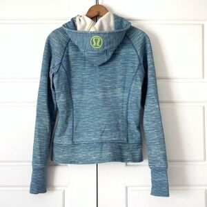 Lululemon Scuba Space Dye Full Zip Hoodie Jacket Womens 6 Blue Green Activewear